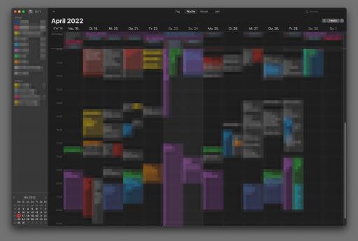 2-Wochen-Übersicht in der macOS Kalender App