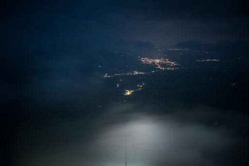 Blick vom Hohen Kasten auf Appenzell bei Nacht